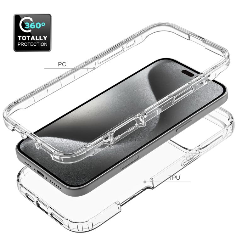 Shockproof Clear Gradient PC + TPU Phone Case, For iPhone 16 Pro Max, For iPhone 16 Pro, For iPhone 16 Plus, For iPhone 16