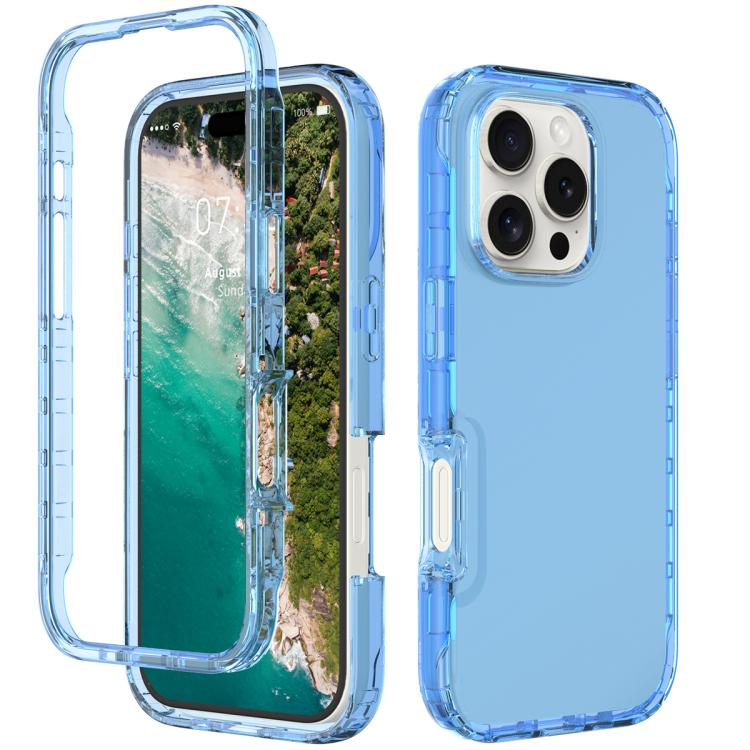 Shockproof Clear Gradient PC + TPU Phone Case, For iPhone 16 Pro Max, For iPhone 16 Pro, For iPhone 16 Plus, For iPhone 16