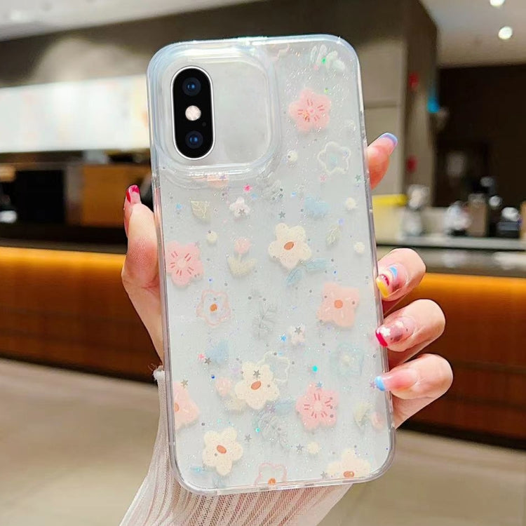 Fresh Small Floral Epoxy TPU Phone Case, For iPhone XS Max, For iPhone 7 Plus / 8 Plus, For iPhone X / XS