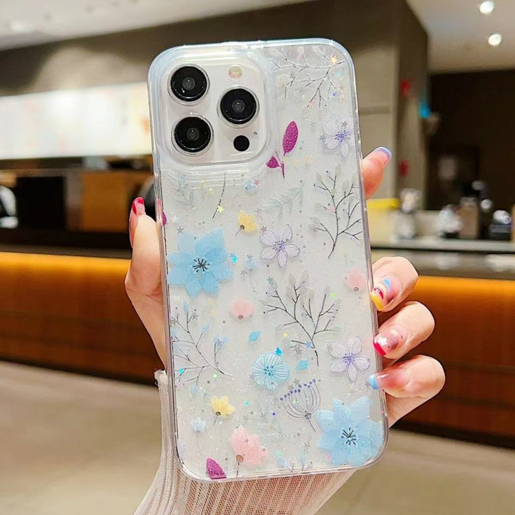 Fresh Small Floral Epoxy TPU Phone Case, For iPhone 16 Pro Max, For iPhone 16 Pro, For iPhone 16 Plus, For iPhone 16, For iPhone 15 Pro Max