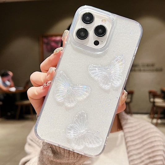 Clear Crystal Butterflies TPU Phone Case, For iPhone 16 Pro Max, For iPhone 16 Pro, For iPhone 16 Plus, For iPhone 16, For iPhone 15 Pro Max, For iPhone 15 Pro, For iPhone 15 Plus, For iPhone 15, For iPhone 14 Plus, For iPhone 14, For iPhone 14 Pro