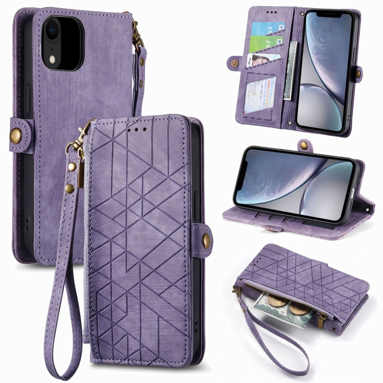 Geometric Zipper Wallet Side Buckle Leather Phone Case, For iPhone 11 Pro Max, For iPhone 11, For iPhone 11 Pro, For iPhone X / XS, For iPhone XR