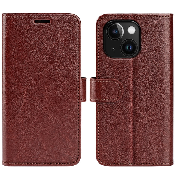 R64 Texture Horizontal Flip Leather Phone Case, For iPhone 15