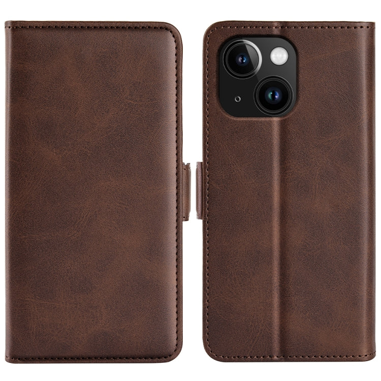 Dual-side Magnetic Buckle Horizontal Flip Leather Phone Case, For iPhone 15 Pro, For iPhone 15 Plus, For iPhone 15