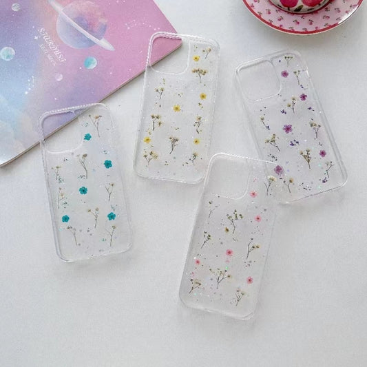 Gypsophila Flowers Pattern TPU Protective Phone Case, For iPhone 15