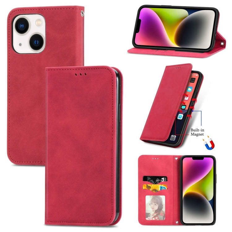 Retro Skin Feel Magnetic Flip Leather Phone Case, For iPhone 15 Pro Max, For iPhone 15 Pro, For  iPhone 15 Plus, For iPhone 15, For  iPhone 14 Plus