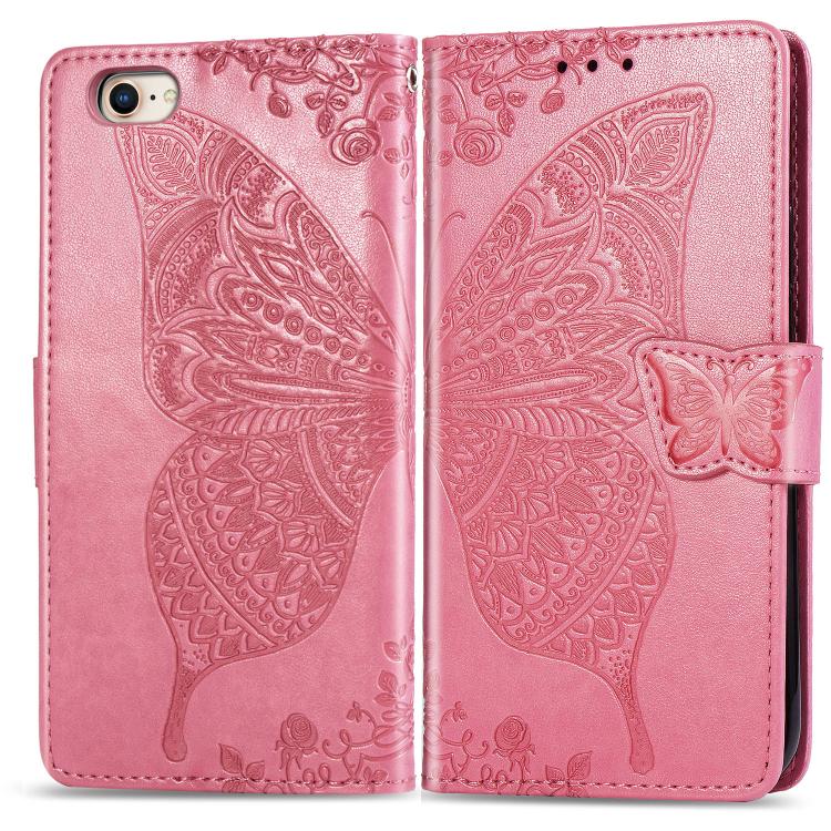 Butterfly Love Flower Embossed Leather Phone Case, iPhone 16e