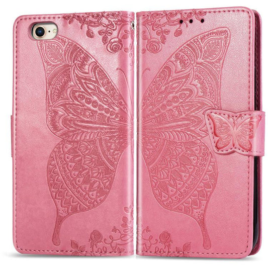 Butterfly Love Flower Embossed Leather Phone Case, iPhone 16e