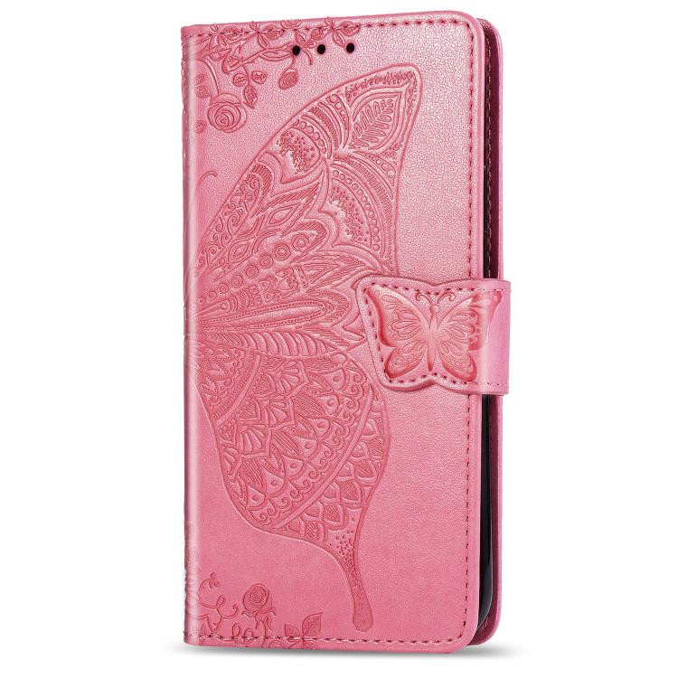 Butterfly Love Flower Embossed Leather Phone Case, iPhone 16e