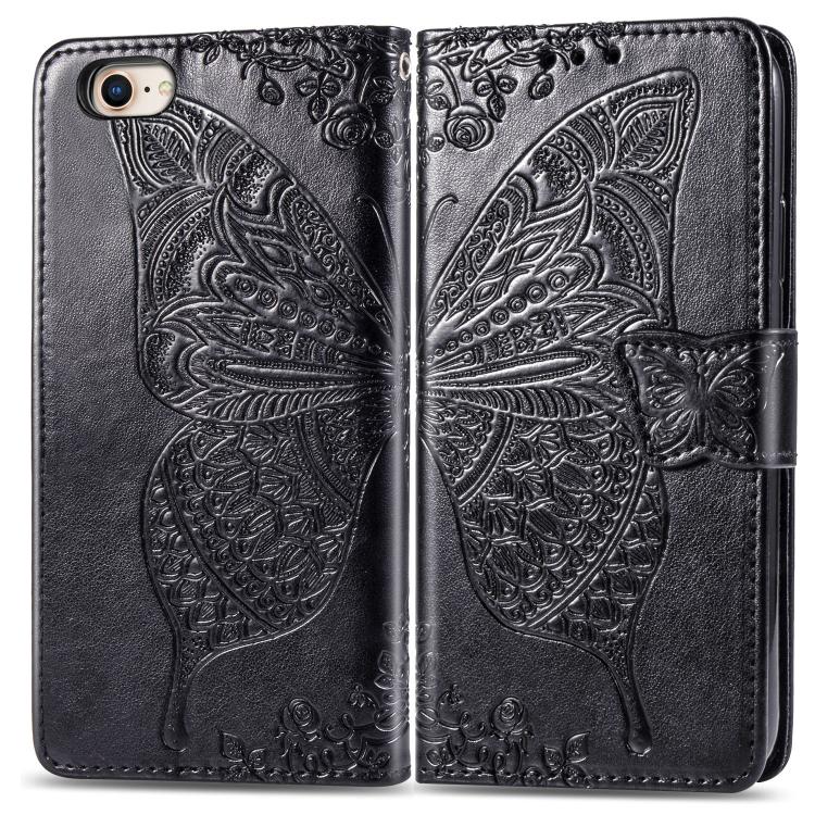 Butterfly Love Flower Embossed Leather Phone Case, iPhone 16e