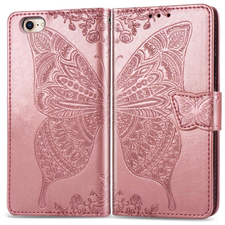 Butterfly Love Flower Embossed Leather Phone Case, iPhone 16e