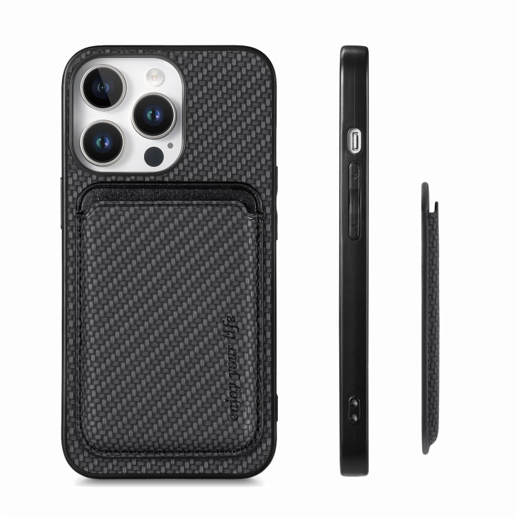 Carbon Fiber Leather Card Magsafe Phone Case, For iPhone 16 Pro Max, For iPhone 16 Pro, For iPhone 16 Plus, For iPhone 16, For iPhone 15 Pro Max, For iPhone 15 Pro