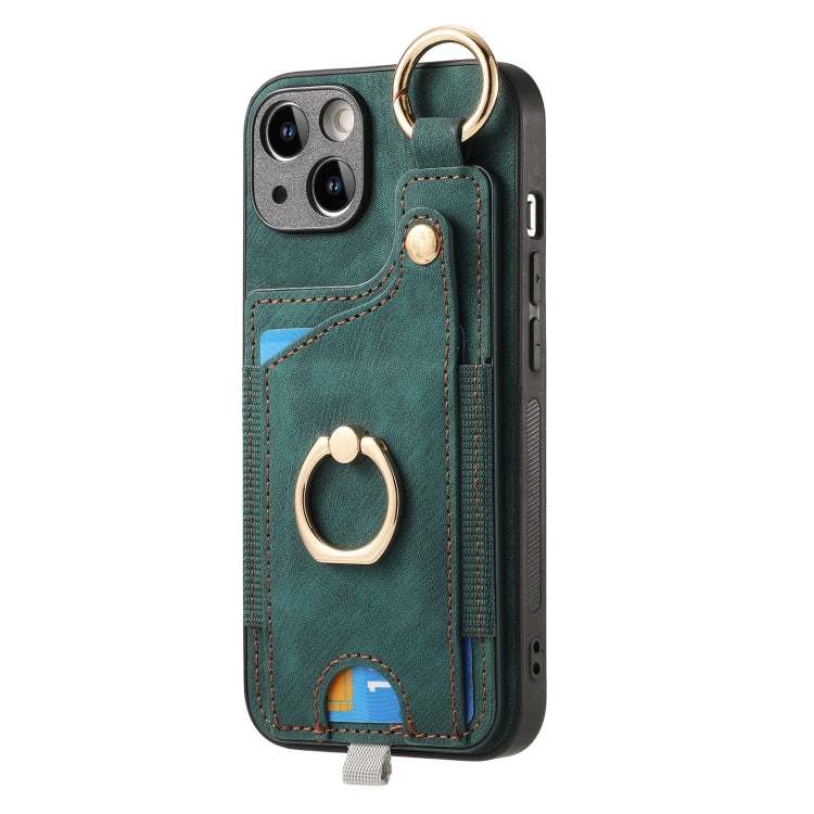 Retro Skin-feel Ring Card Bag Phone Case with Hang Loop, For iPhone XS Max, For iPhone 7 Plus / 8 Plus, For iPhone 6 Plus / 6s Plus, For iPhone 6 / 6s