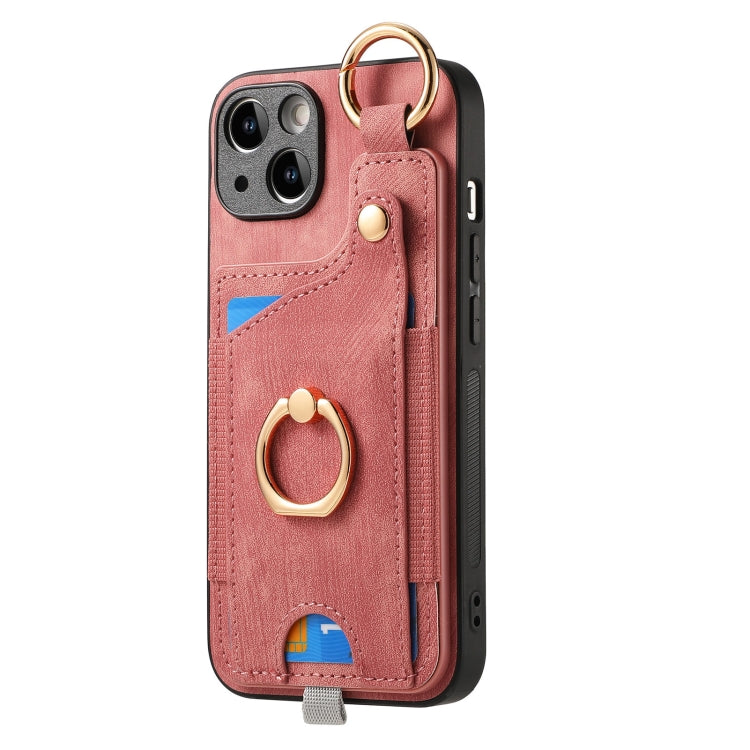 Retro Skin-feel Ring Card Bag Phone Case with Hang Loop, For iPhone XS Max, For iPhone 7 Plus / 8 Plus, For iPhone 6 Plus / 6s Plus, For iPhone 6 / 6s