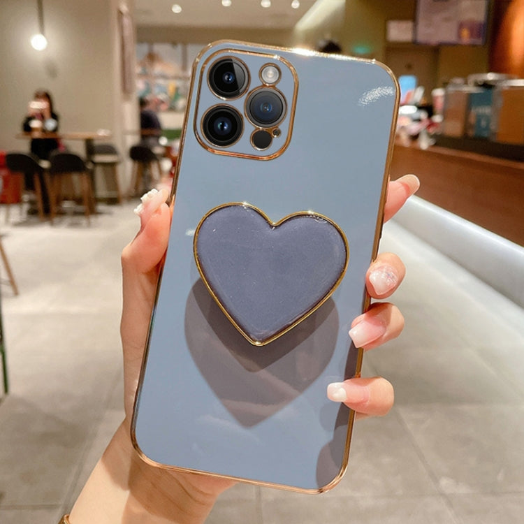 Electroplating Love Heart Holder TPU Phone Case, For iPhone 13 mini, For iPhone 12, For iPhone 12 Pro Max, For iPhone 12 Pro, For iPhone 12 mini