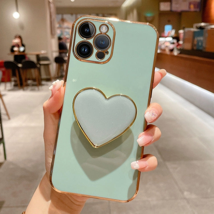 Electroplating Love Heart Holder TPU Phone Case, For iPhone 13 mini, For iPhone 12, For iPhone 12 Pro Max, For iPhone 12 Pro, For iPhone 12 mini