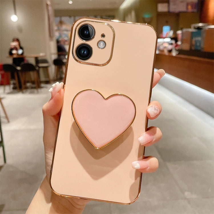 Electroplating Love Heart Holder TPU Phone Case, For iPhone 13 mini, For iPhone 12, For iPhone 12 Pro Max, For iPhone 12 Pro, For iPhone 12 mini