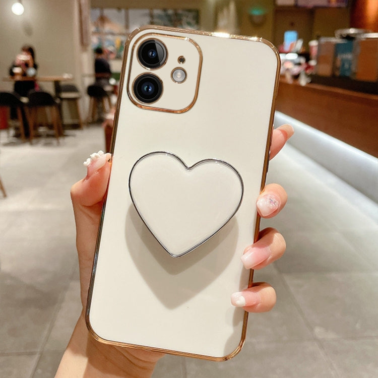 Electroplating Love Heart Holder TPU Phone Case, For iPhone 11 Pro Max, For iPhone 11, For iPhone 11 Pro, For iPhone XR, For iPhone XS Max