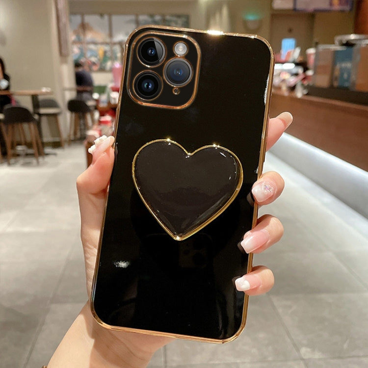 Electroplating Love Heart Holder TPU Phone Case, For iPhone 11 Pro Max, For iPhone 11, For iPhone 11 Pro, For iPhone XR, For iPhone XS Max