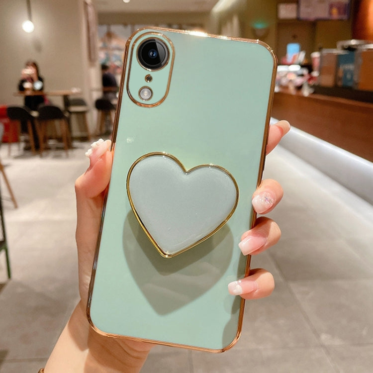 Electroplating Love Heart Holder TPU Phone Case, For iPhone 11 Pro Max, For iPhone 11, For iPhone 11 Pro, For iPhone XR, For iPhone XS Max