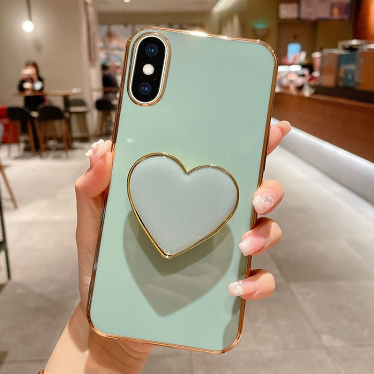 Electroplating Love Heart Holder TPU Phone Case, For iPhone SE 2022 / 2020 / 7 / 8, For iPhone X / XS, For iPhone 7 Plus / 8 Plus