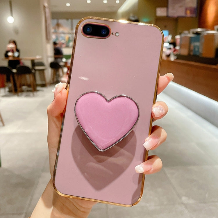 Electroplating Love Heart Holder TPU Phone Case, For iPhone SE 2022 / 2020 / 7 / 8, For iPhone X / XS, For iPhone 7 Plus / 8 Plus