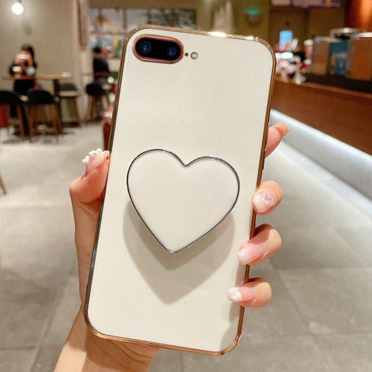 Electroplating Love Heart Holder TPU Phone Case, For iPhone SE 2022 / 2020 / 7 / 8, For iPhone X / XS, For iPhone 7 Plus / 8 Plus