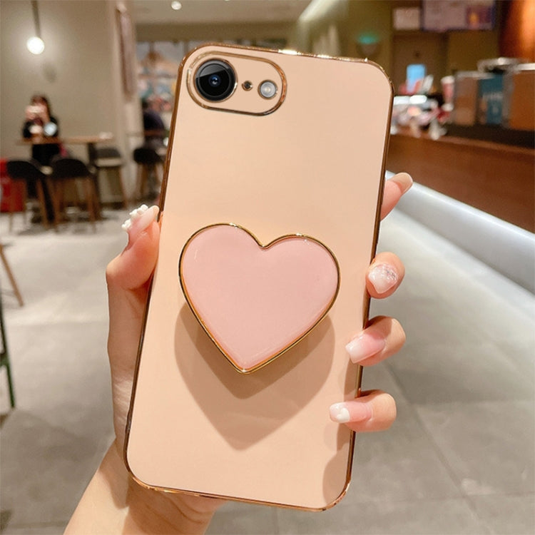 Electroplating Love Heart Holder TPU Phone Case, For iPhone SE 2022 / 2020 / 7 / 8, For iPhone X / XS, For iPhone 7 Plus / 8 Plus