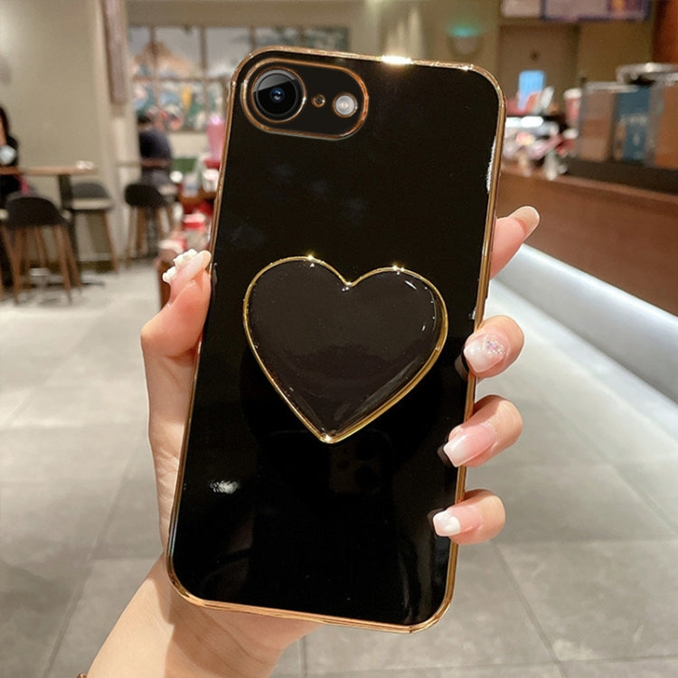 Electroplating Love Heart Holder TPU Phone Case, For iPhone SE 2022 / 2020 / 7 / 8, For iPhone X / XS, For iPhone 7 Plus / 8 Plus