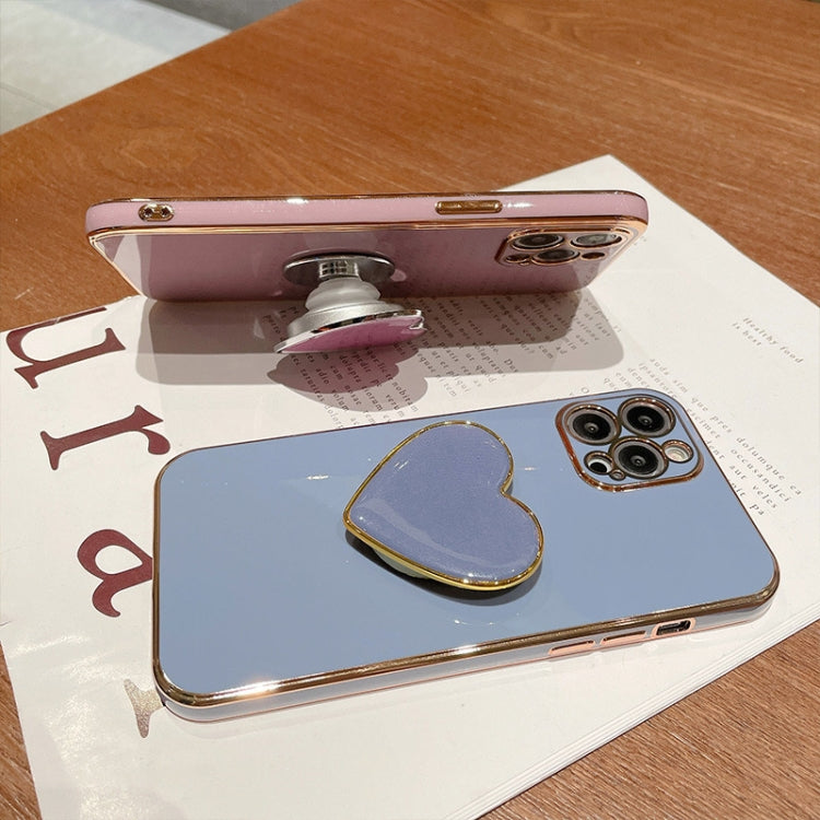 Electroplating Love Heart Holder TPU Phone Case, For iPhone 11 Pro Max, For iPhone 11, For iPhone 11 Pro, For iPhone XR, For iPhone XS Max