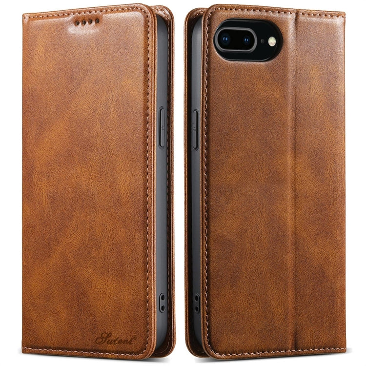 Suteni J02 Oil Wax Wallet Leather Phone Case, For iPhone 7 / 8 / SE 2022, For iPhone X / XS, For iPhone 7 Plus / 8 Plus