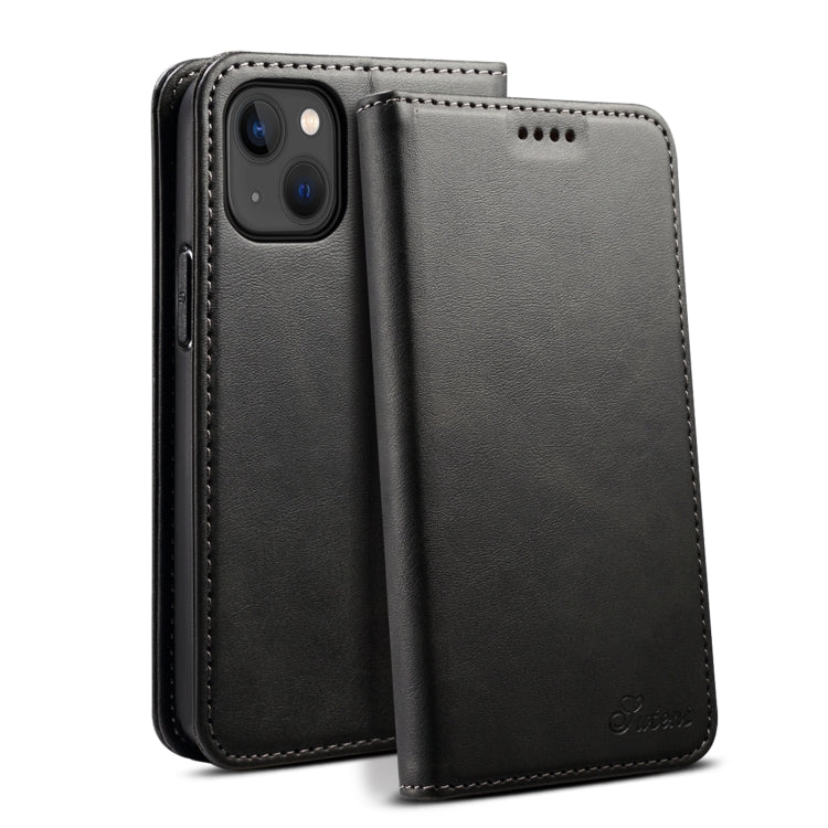 Suteni Calf Texture Horizontal Flip Leather Phone Case, For iPhone 15