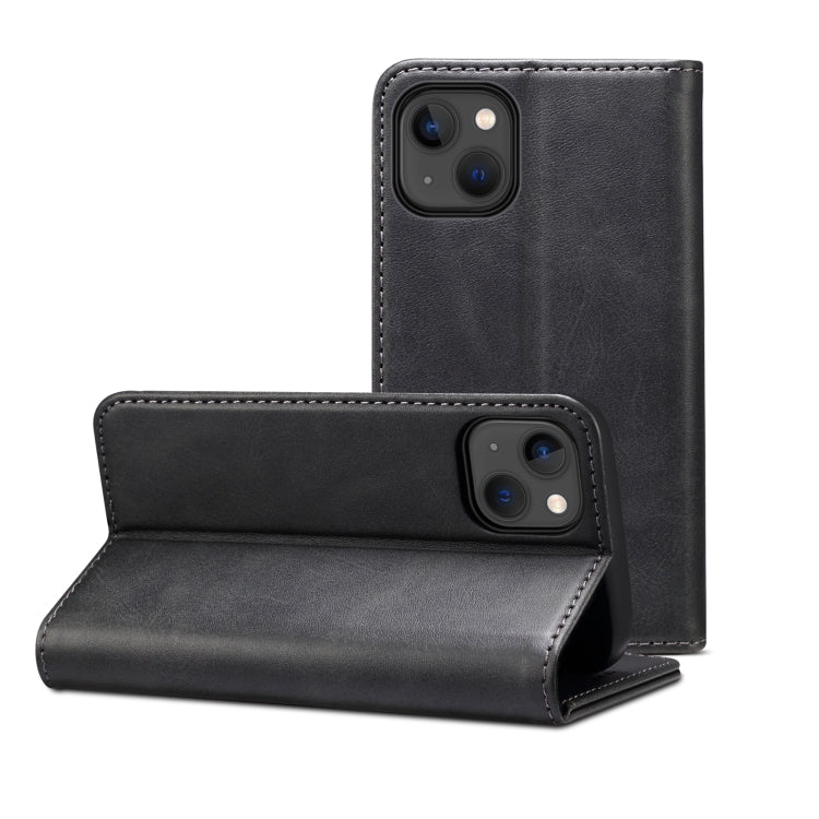 Suteni Calf Texture Horizontal Flip Leather Phone Case, For iPhone 15