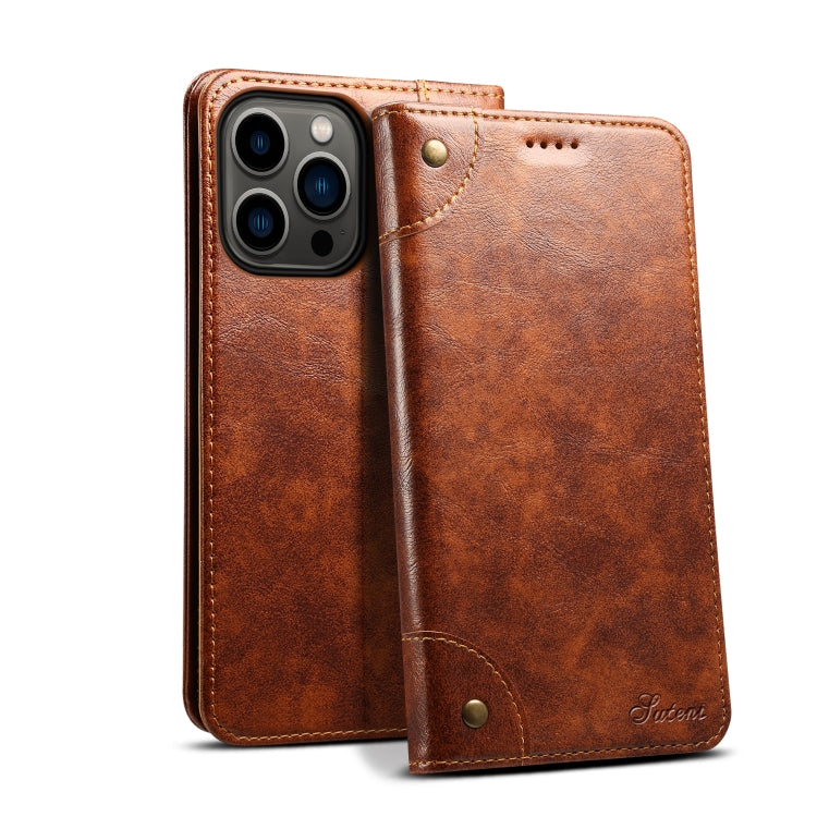 Suteni Baroque Calf Texture Buckle Wallet Leather Phone Case, For iPhone 16e, For iPhone 16 Pro Max, For iPhone 16 Pro, For iPhone 16 Plus, For iPhone 16, For iPhone 15 Pro Max