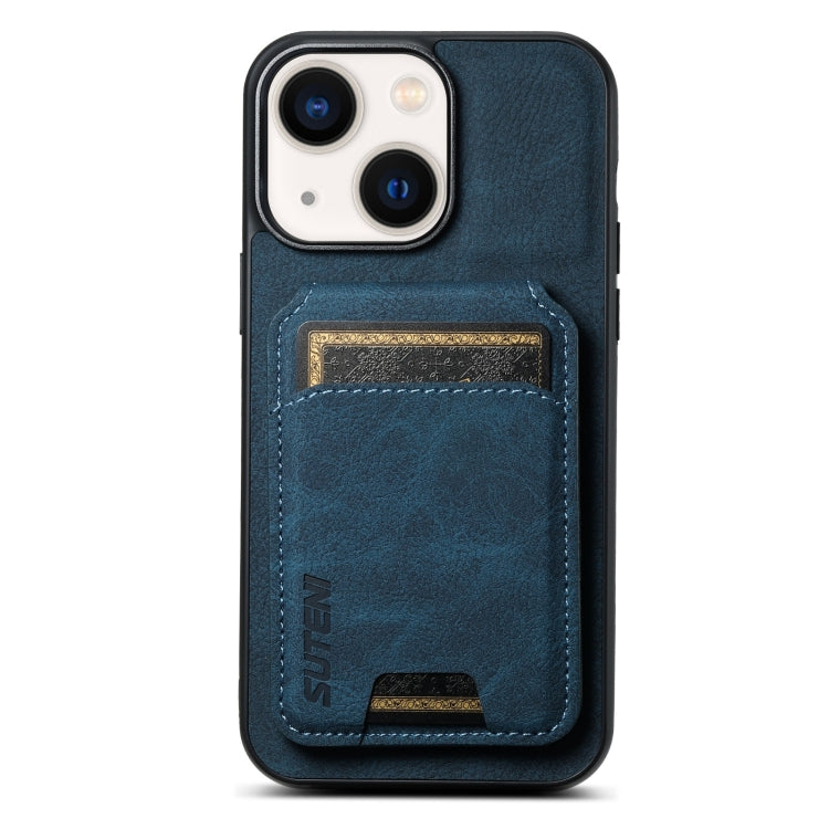 Suteni H02 Litchi Leather Card Wallet Stand Back Phone Case, For iPhone 14 Pro Max, For iPhone 13 Pro Max, For iPhone 13 Pro, For iPhone 13, For iPhone 12 / 12 Pro, For iPhone 12 Pro Max