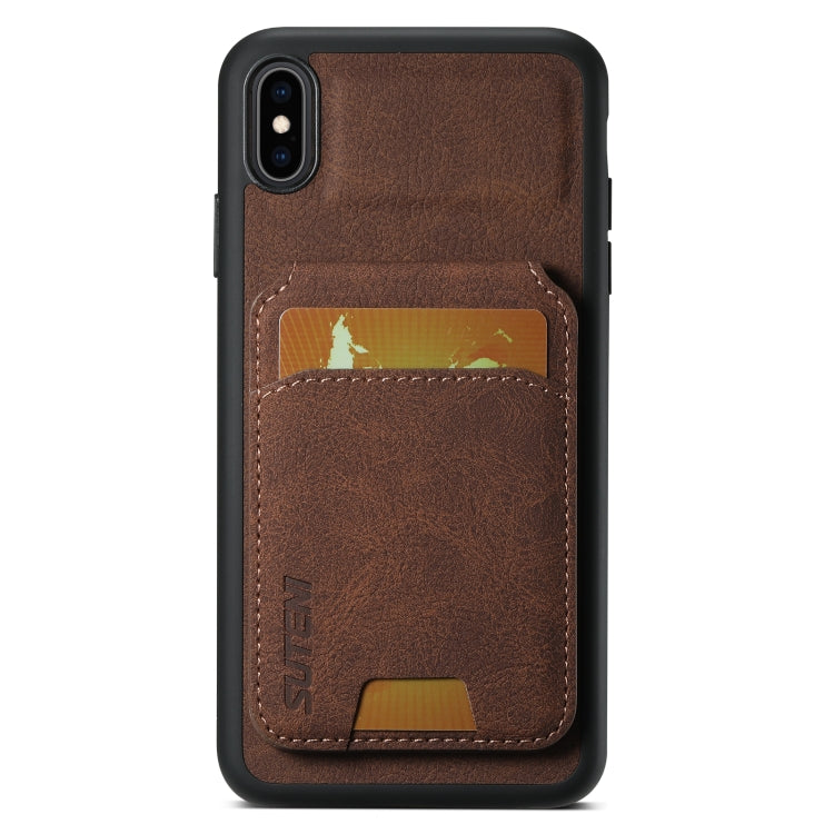 Suteni H02 Litchi Leather Card Wallet Stand Back Phone Case, For iPhone 11 Pro Max, For iPhone 11, For iPhone 11 Pro, For iPhone XR, For iPhone XS Max, For iPhone X / XS