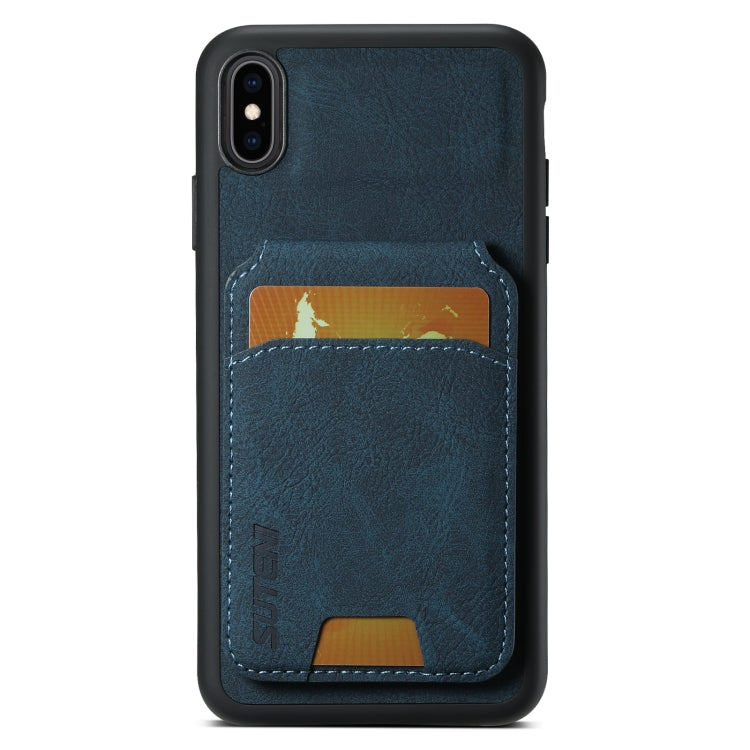 Suteni H02 Litchi Leather Card Wallet Stand Back Phone Case, For iPhone 11 Pro Max, For iPhone 11, For iPhone 11 Pro, For iPhone XR, For iPhone XS Max, For iPhone X / XS