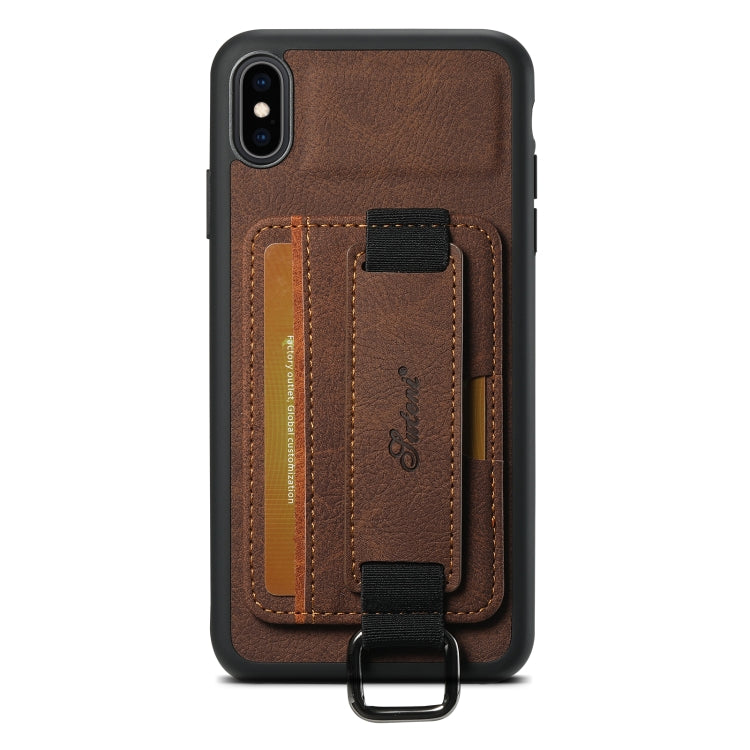 Suteni H13 Litchi Leather Wrist Strap Wallet Back Phone Case, For iPhone 11 Pro Max, For iPhone 11, For iPhone 11 Pro, For iPhone XR, For iPhone XS Max, For iPhone X / XS