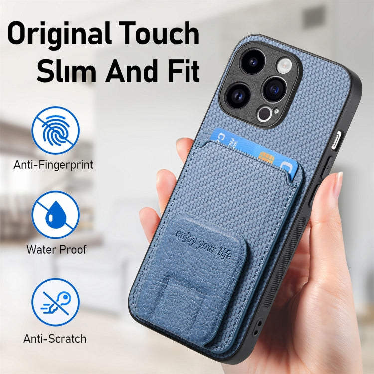 Carbon Fiber Card Bag Fold Stand Phone Case, For iPhone 13 Pro Max, For iPhone 13 Pro, For iPhone 13, For iPhone 12, For iPhone 12 Pro Max, For iPhone 12 Pro