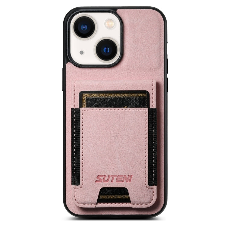 Suteni H03 Litchi Leather Card Bag Stand Back Phone Case, For iPhone 15 Pro, For iPhone 15 Plus, For iPhone 15, For iPhone 14 Plus, For iPhone 14, For iPhone 14 Pro