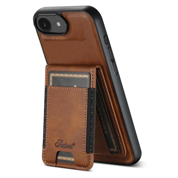 Suteni H17 Oil Eax Leather MagSafe Detachable Wallet Phone Case, For iPhone 16e, For iPhone 16 Pro Max, For iPhone 16 Pro, For iPhone 16 Plus, For iPhone 16, For iPhone 15 Pro Max