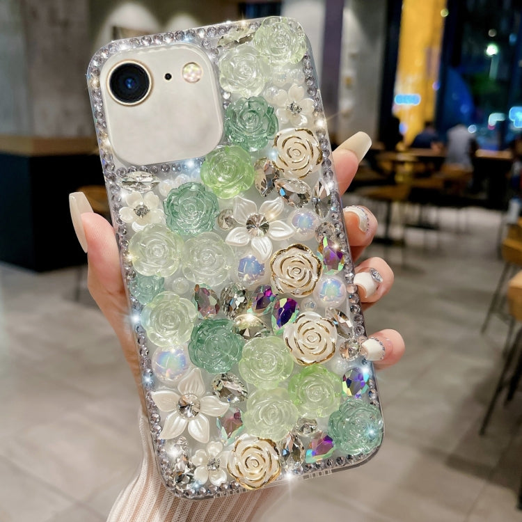 Rose Hand-set Pearl Diamond PC Phone Case, For iPhone XR, For iPhone XS Max, For iPhone X / XS, For iPhone 7 Plus / 8 Plus, For iPhone 7 / 8