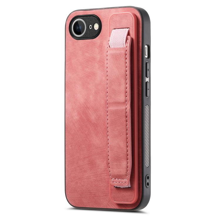 Retro Wristband Holder Leather Back Phone Case, For iPhone 16 Pro Max, For iPhone 16 Pro, For iPhone 16 Plus, For iPhone 16, iPhone 16e