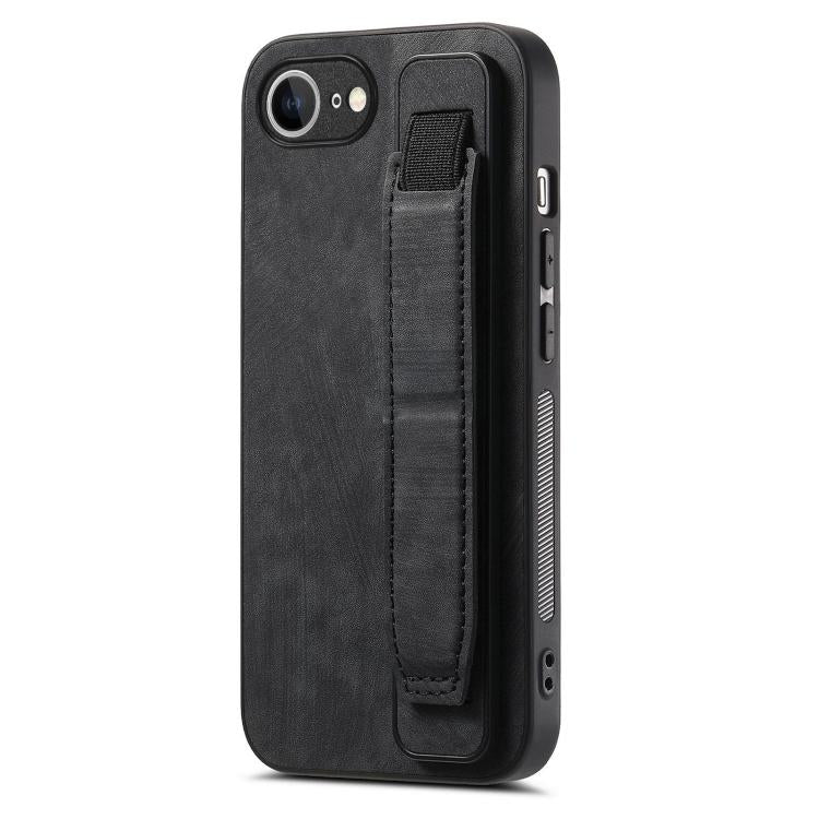 Retro Wristband Holder Leather Back Phone Case, For iPhone 16 Pro Max, For iPhone 16 Pro, For iPhone 16 Plus, For iPhone 16, iPhone 16e