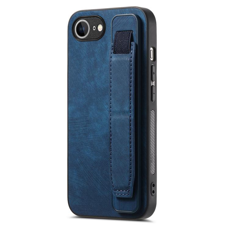 Retro Wristband Holder Leather Back Phone Case, For iPhone 16 Pro Max, For iPhone 16 Pro, For iPhone 16 Plus, For iPhone 16, iPhone 16e