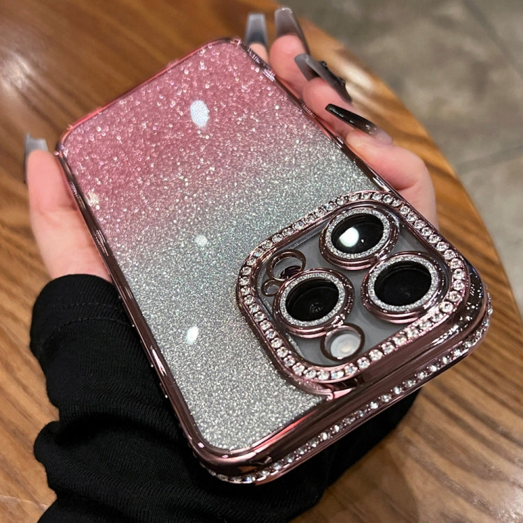 Diamond Gradient Glitter TPU Phone Case, For iPhone 16 Pro Max, For iPhone 16 Pro, For iPhone 16 Plus, For iPhone 16, For iPhone 15 Pro Max