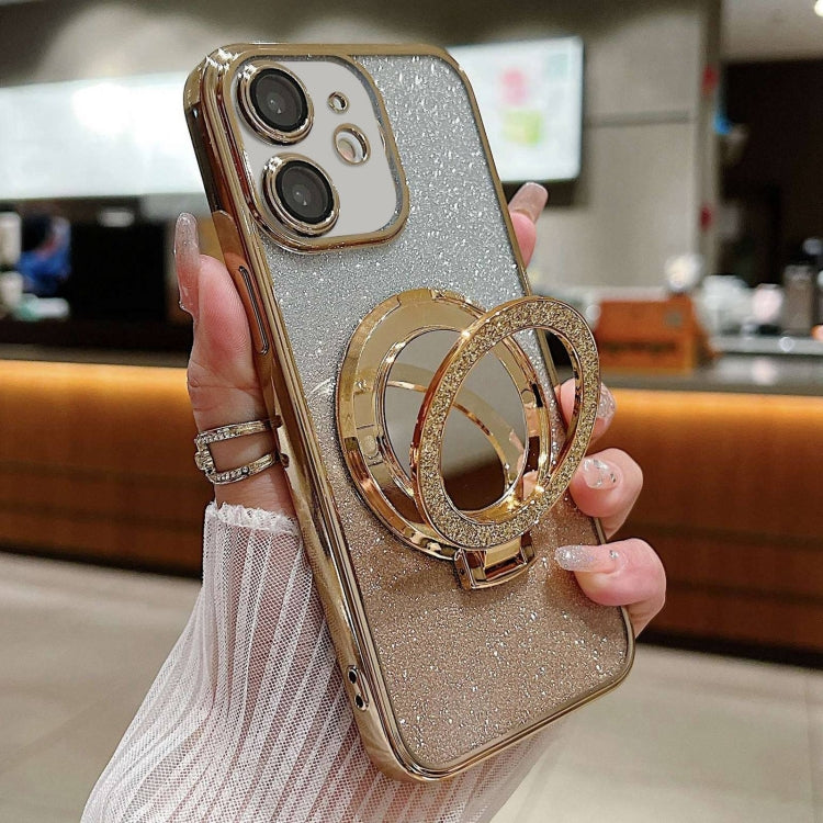 Plated Mirror Holder Gradient Glitter MagSafe Phone Case, For iPhone 12, For iPhone 12 Pro Max, For iPhone  12 Pro, For iPhone 12 mini