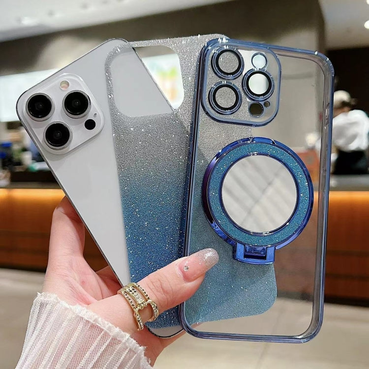 Plated Mirror Holder Gradient Glitter MagSafe Phone Case, For iPhone 11 Pro Max, For iPhone  11, For iPhone 11 Pro, For iPhone XR