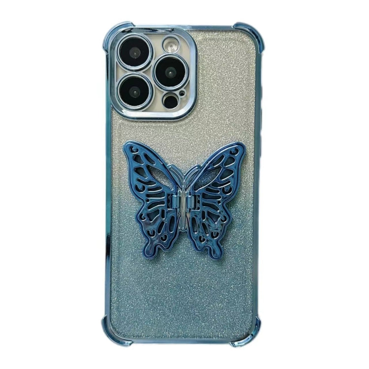 Electroplated Glitter 3D Butterfly Four-corner Shockproof TPU Phone Case, For iPhone X / XS, For iPhone 7 Plus / 8 Plus