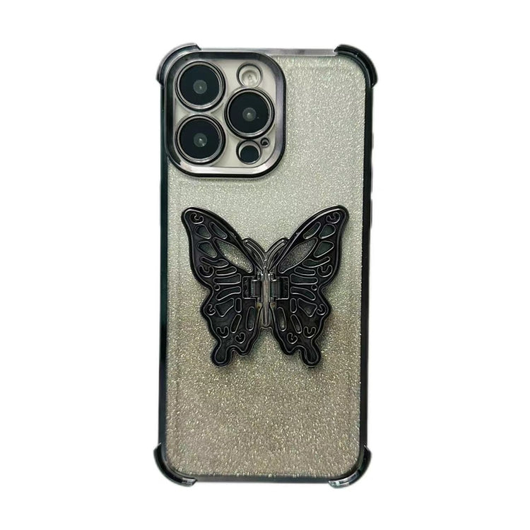 Electroplated Glitter 3D Butterfly Four-corner Shockproof TPU Phone Case, For iPhone X / XS, For iPhone 7 Plus / 8 Plus